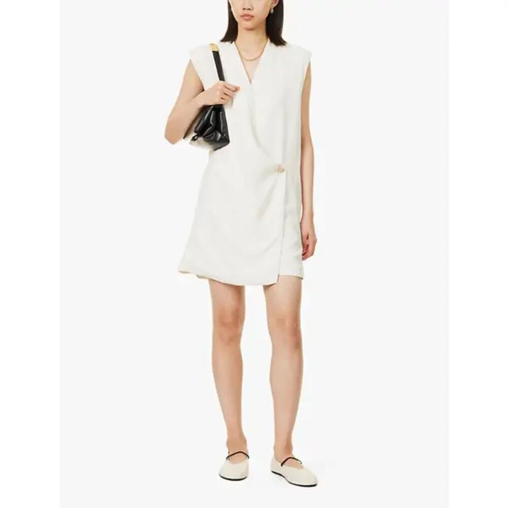 ANINE BING Venice Vest Wrap Dress Ivory Small